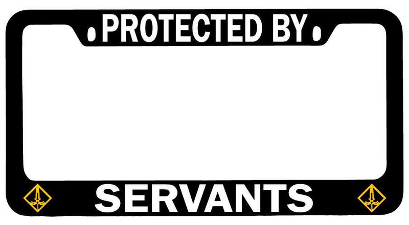 Protected By Servants (Saber) Black METAL License Plate Frame Auto Fate  Mod-GRAPH9856236-8349