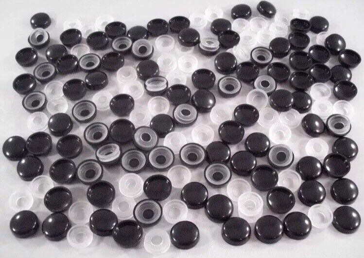 Pro-Dec Snap Caps Screw Covers With Base - Set of 50 - BLACK