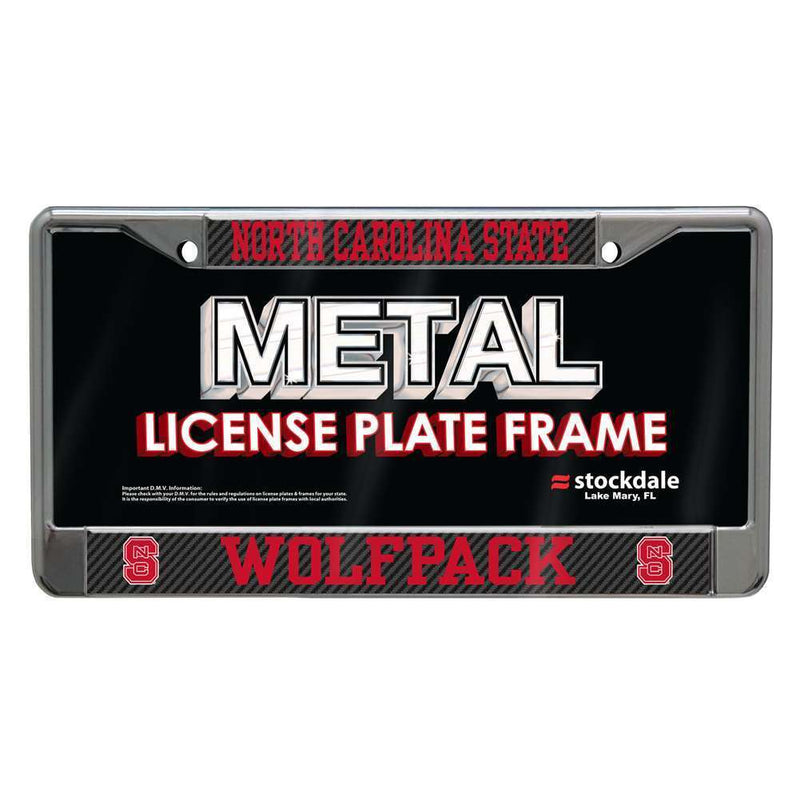 NCAA North Carolina State Wolfpack Metal License Plate Frame - Carbon Fiber