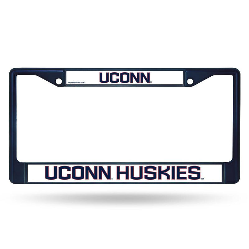 NCAA UConn Huskies Team Color Chrome License Plate Frame