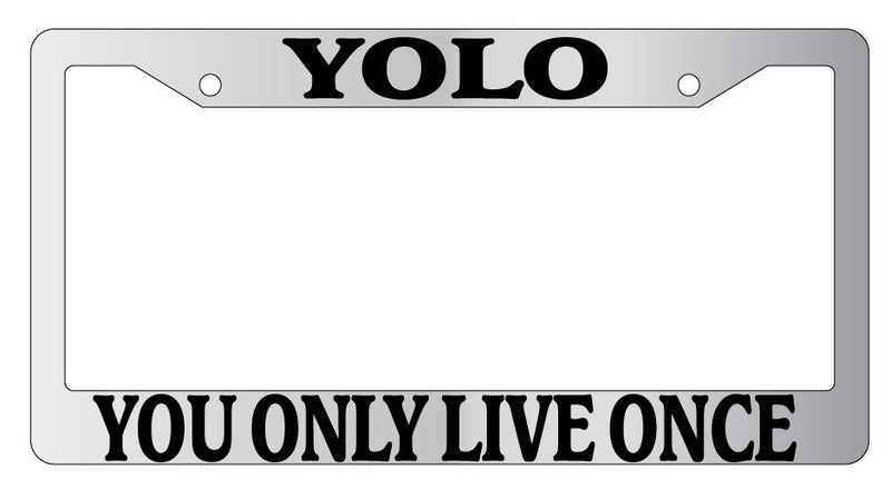 Chrome METAL License Plate Frame YOLO You Only Live Once Auto Accessory  Mod-GRAPH9856236-9449