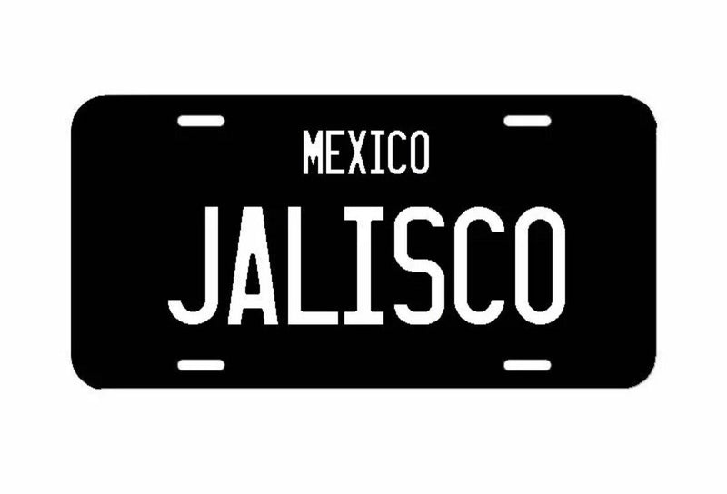 Jalisco Mexico Black License Plate Tag decal Mexicano Terre Pueblo rancho