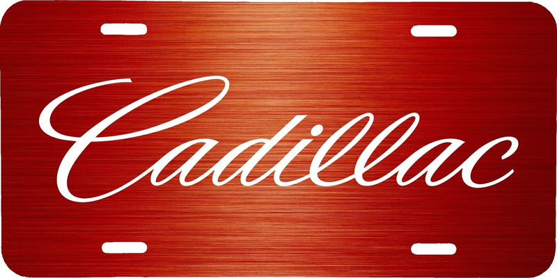 CADILLAC CTS ESCALADE XTS SRX RED BRUSHED LOOK VEHICLE LICENSE PLATE CAR TAG