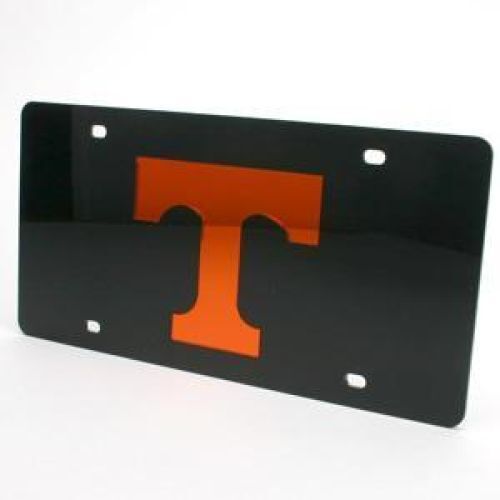 NCAA Tennessee Volunteers Inlaid Acrylic License Plate - Black Background