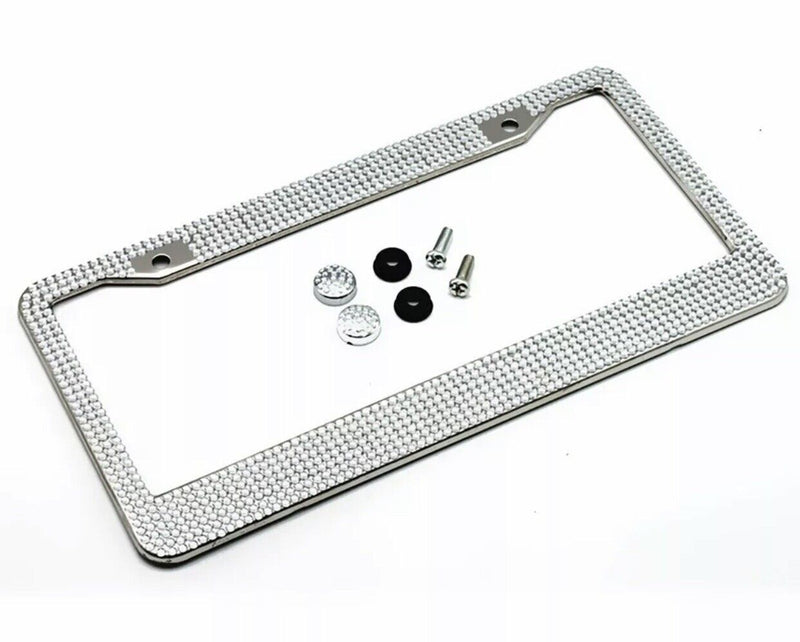 Bling Metal License Plate Frame Glitter Crystal Diamond Sparkling Rhinestone