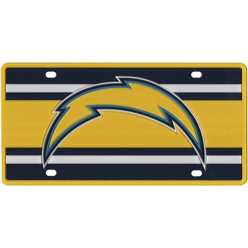 San Diego Chargers Full Color Super Stripe Inlay License Plate