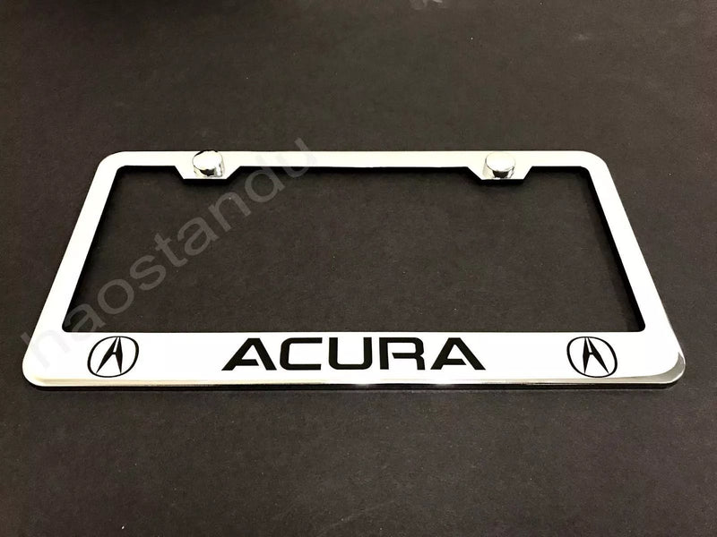 1x ACURA STAINLESS STEEL LICENSE PLATE FRAME + Screw Caps LL 2003-2021
