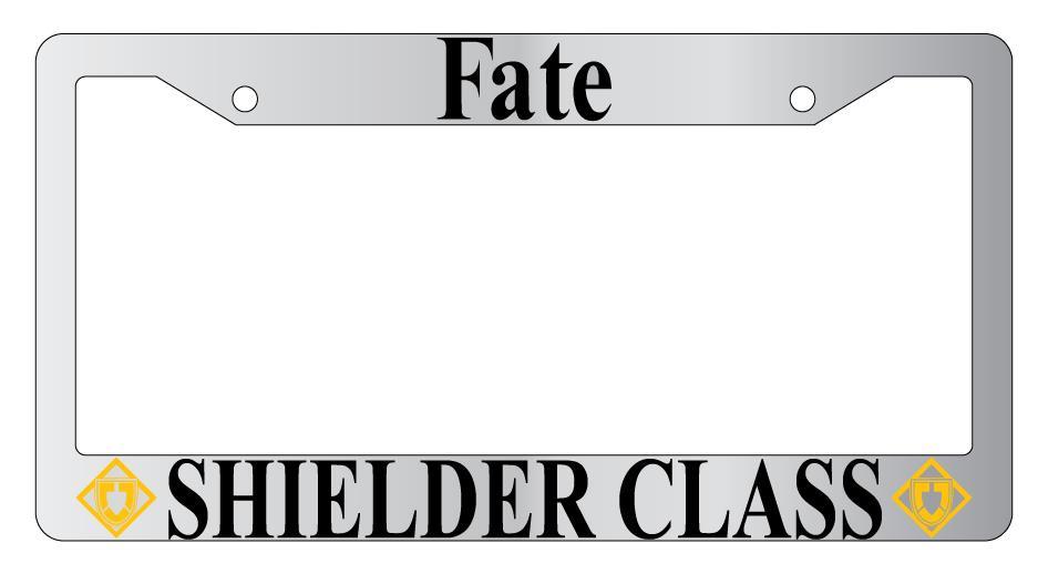 Fate Shielder Class Chrome METAL License Plate Frame Auto Anime Mod ...