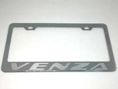 Venza Mirror Chrome metal License Plate Frame + Cap