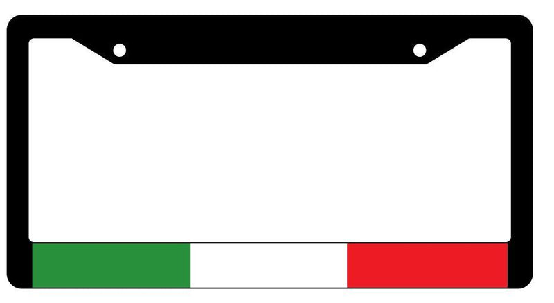 Italy Black Plastic License Plate Frame Auto Accessory World Flags  Mod-GRAPH9856236-2203