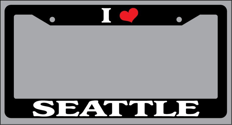 Black License Plate Frame "I Heart Seattle" Auto Accessory Novelty 2671  Mod-GRAPH9856236-849