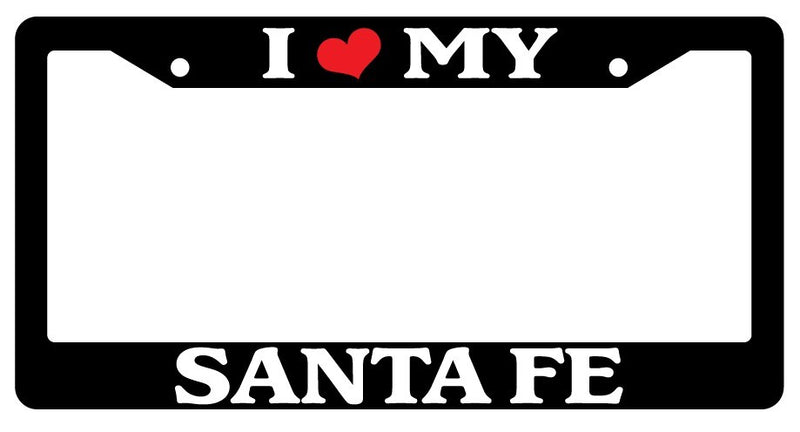 Black License Plate Frame I Heart My Santa Fe Auto Accessory Novelty 1959  Mod-GRAPH9856236-3239