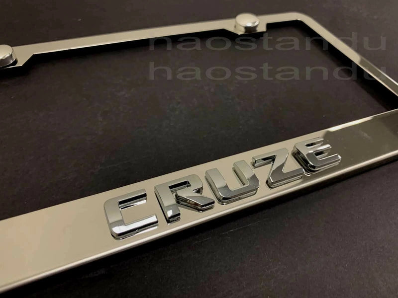 1x CRUZE 3D Emblem STAINLESS STEEL License Plate Frame RUST FREE + Screw Cap