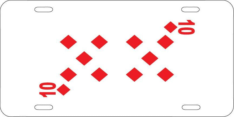 Ten Of Diamonds White Vanity License Plate Mod-GRAPH9856236-7649