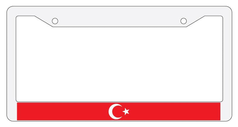Turkey White Plastic License Plate Frame World Flags  Mod-GRAPH9856236-1872