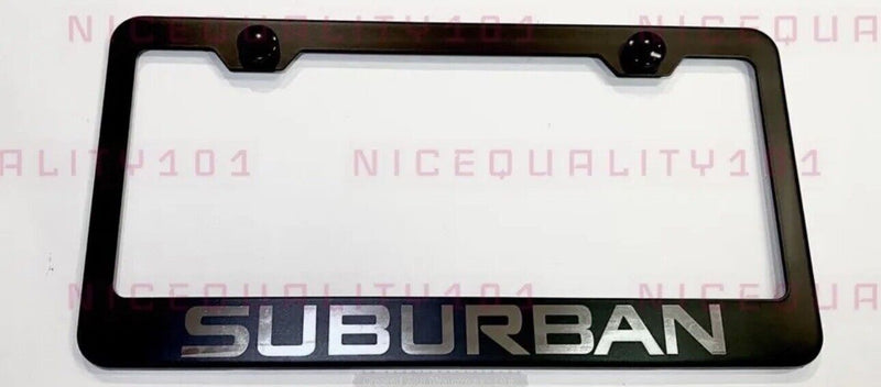 Laser Engraved Etched Suburban Stainless Steel License Plate Frame