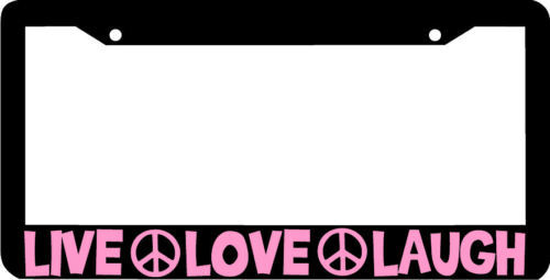 Black LIVE LOVE LAUGH License Plate Frame