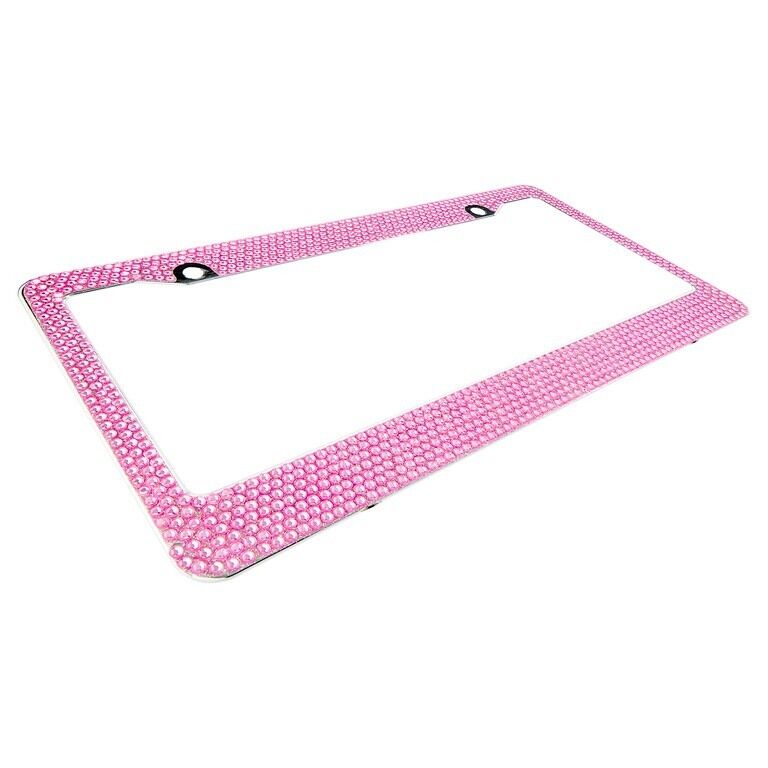 Pink Mix Size Crystal Rhinestones License Plate Frame Special Bling Offer