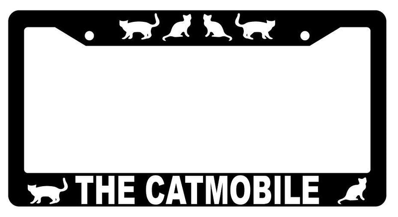 The CatMobile Black Plastic License Plate Frame  Mod-GRAPH9856236-1841