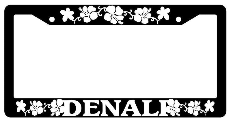 Black License Plate Frame DENALI HIBISCUS Auto Accessory 1984  Mod-GRAPH9856236-82
