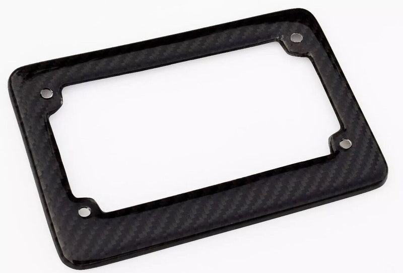 Real 100% Carbon Fiber Motorcycle License Plate Frame Orignial 3K With Free Caps