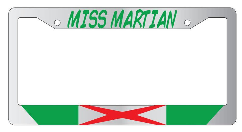 Miss Martian Chrome METAL License Plate Frame Auto DC  Mod-GRAPH9856236-7954