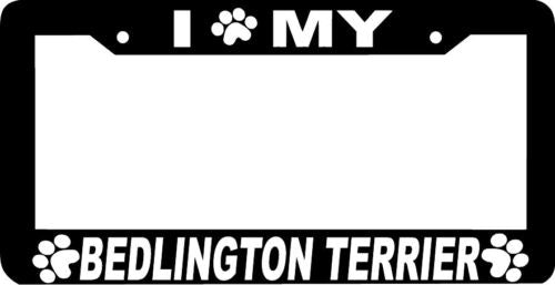 BEDLINGTON TERRIER Dog paw print License Plate Frame