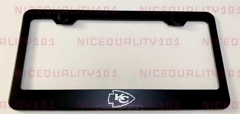 Kansas City Chiefs Laser Engraved Etched Stainless Finished License Plate Frame