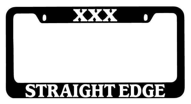 Black METAL License Plate Frame XXX Straight Edge Auto Accessory  Mod-GRAPH9856236-9942