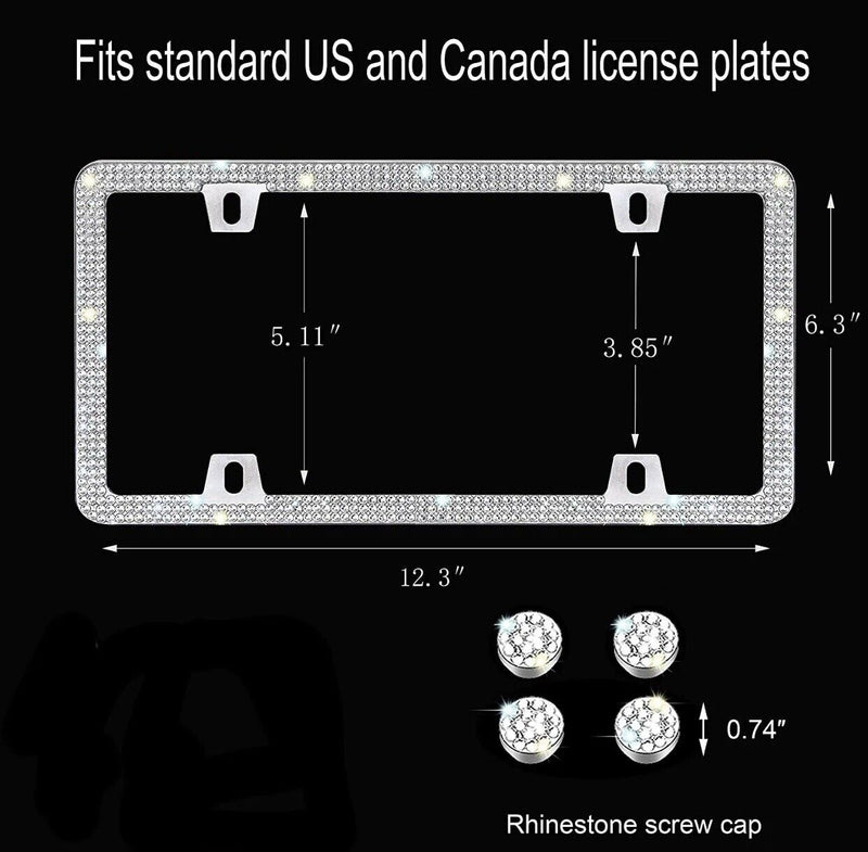Bling Diamond License Plate Frames,Sparkly Rhinestones License Plate Frame