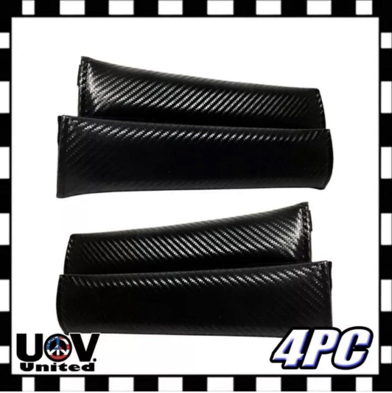 4x Luxury Seat Belt Cover Carbon Fiber Style Shoulder Pad Cushion Safe Protector
