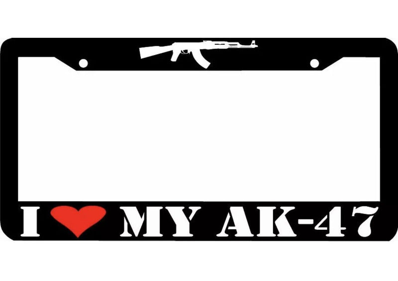 I LOVE MY AK-47 AK 47 gun OWNER License Plate Frame