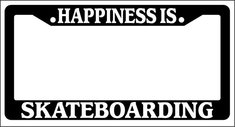 Black License Plate Frame Happiness Is... Skateboarding Auto Accessory Novelty  Mod-GRAPH9856236-831