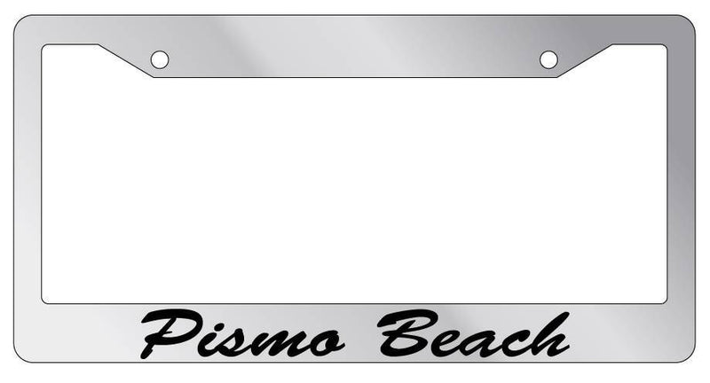 Chrome METAL License Plate Frame Pismo Beach Cursive Auto Accessory 2532  Mod-GRAPH9856236-8904