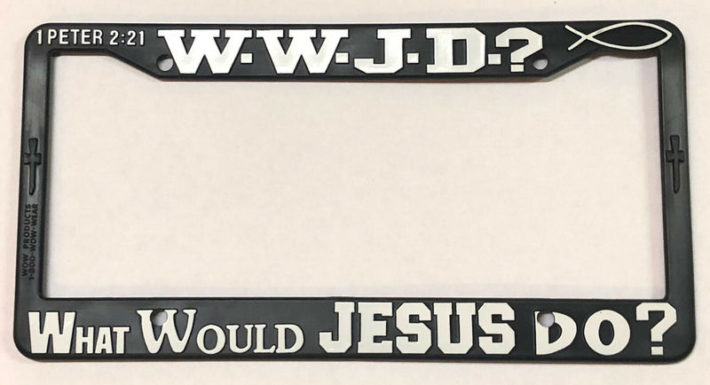 Black 3D License Plate Frame WWJD What Would Jesus Do Auto Accessory  Mod-GRAPH9856236-23