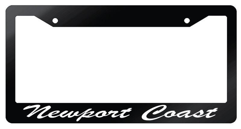 Newport Coast Cursive Glossy Plastic Black License Plate Frame  Mod-GRAPH9856236-7014