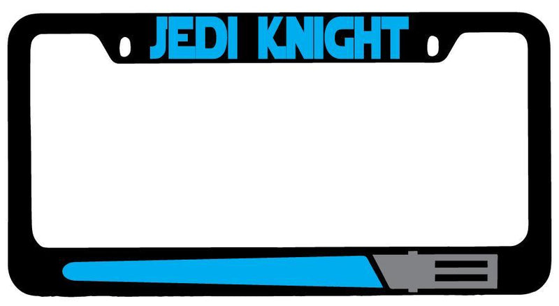 Jedi Knight LIGHT BLUE Black METAL License Plate Frame Star Wars  Mod-GRAPH9856236-9494