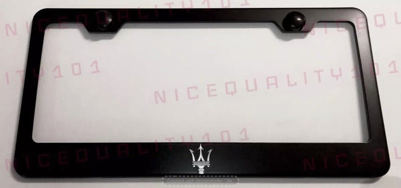 Laser Engraved Maserati Stainless Steel Finished License Plate Frame