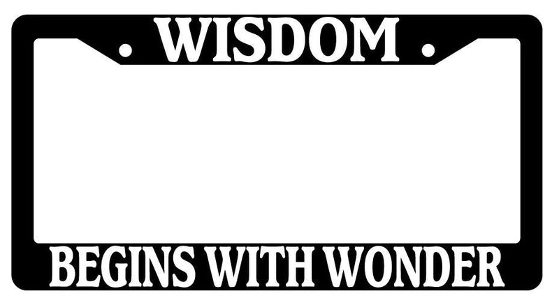 Black License Plate Frame Auto Accessory Wisdom  Mod-GRAPH9856236-54