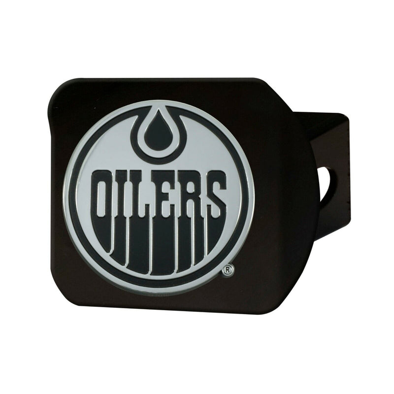 NHL Edmonton Oilers 3D Chrome on Black Metal Hitch Cover