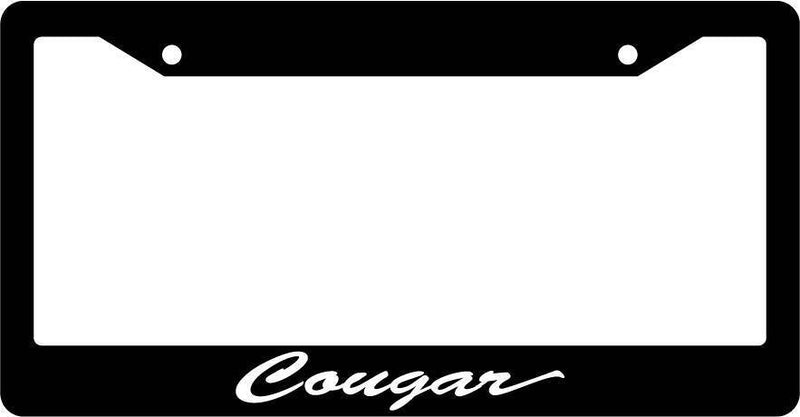 Black License Plate Frame CURSIVE COUGAR Auto Accessory 1889  Mod-GRAPH9856236-258