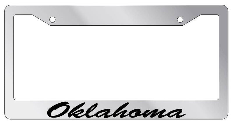Chrome License Plate Frame CURSIVE Oklahoma Auto Accessory Novelty 2462  Mod-GRAPH9856236-5457