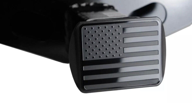 Metal Black Steel Tow Trailer Hitch Cover American Flag Fits 2" Receivers