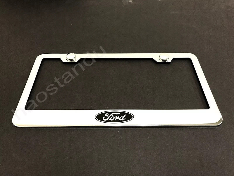 FORD LOGO CHROME METAL LICENSE PLATE FRAME