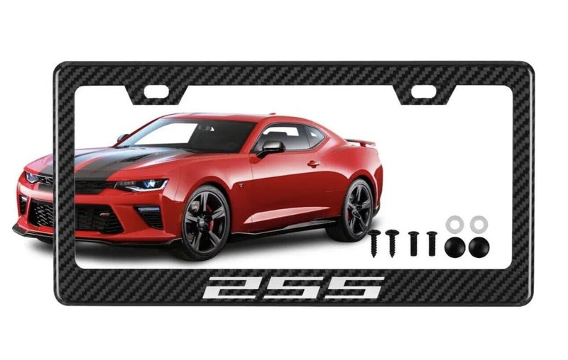 Camaro 2SS REFLECTIVE WHITE TRUE Carbon Fiber License Plate Frame