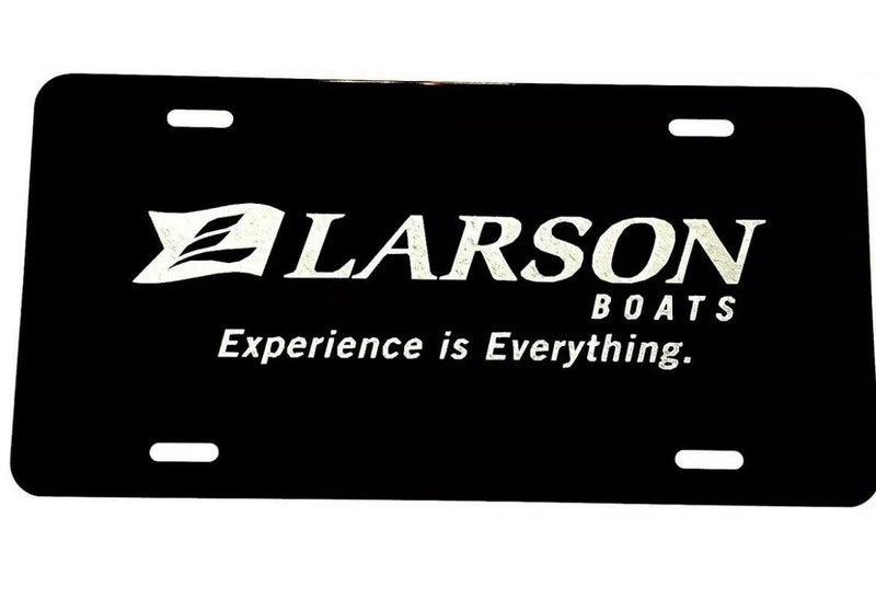 Larson Boats logo Car Tag Diamond Etched on Aluminum License Plate