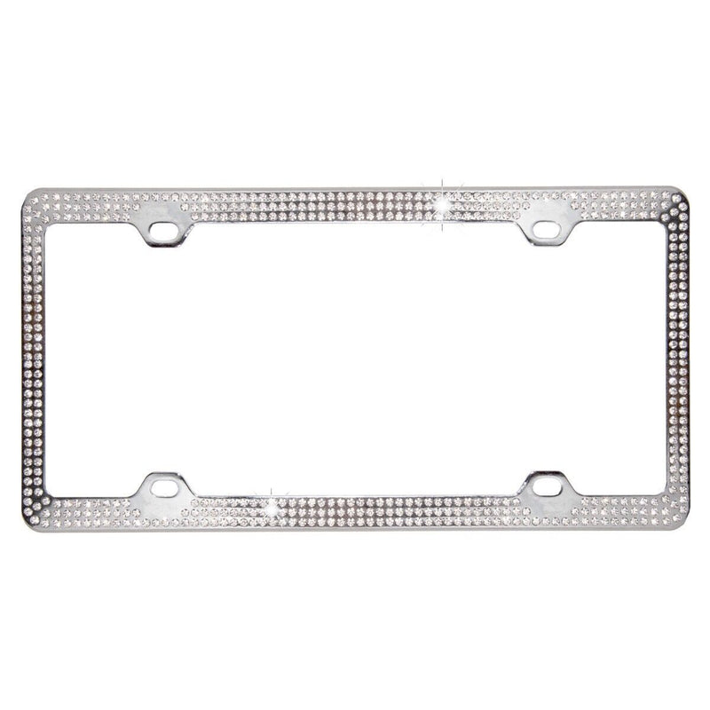 Embedded CLEAR Crystal BLING Rhinestone License Plate Frame w/Swarovski Elements