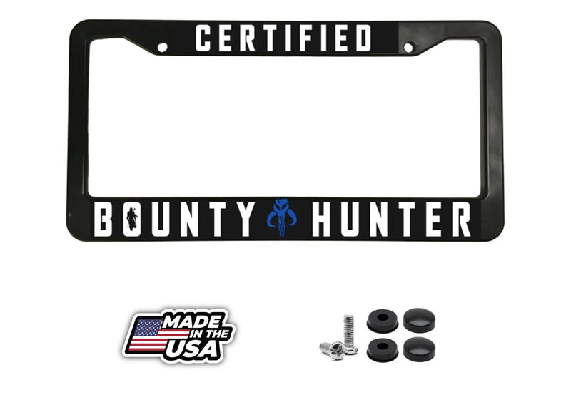 Certified Bounty Hunter Star Wars Starwars Mandalorian License Plate Frame
