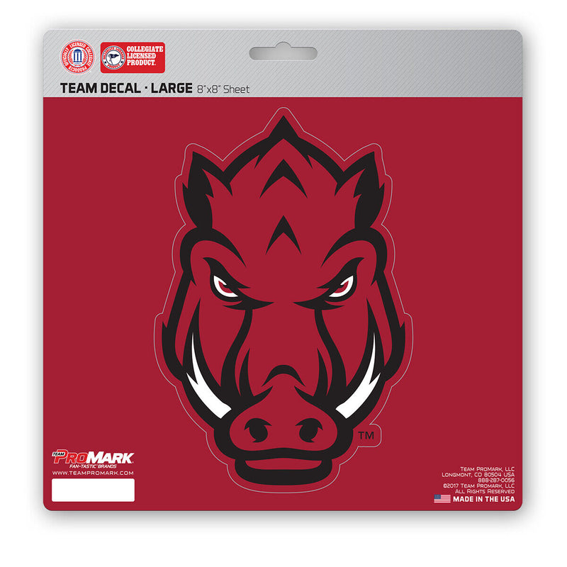 NCAA Arkansas Razorbacks Decal Large 8"X8" Auto Truck RV Cooler Luggage