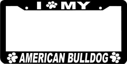 AMERICAN BULLDOG DOG paw print License Plate Frame
